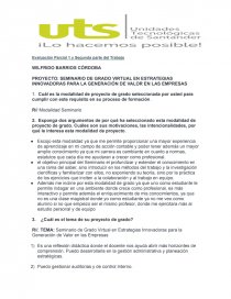 PROYECTO: SEMINARIO DE GRADO VIRTUAL EN ESTRATEGIAS INNOVADORAS PARA LA GENERACIÓN DE VALOR EN LAS EMPRESAS. Página 1