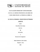 EL FIN DE LA PERSONA: CONCEPCIÓN DOCTRINARIA