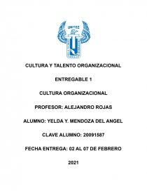 CULTURA Y TALENTO ORGANIZACIONAL. Página 1