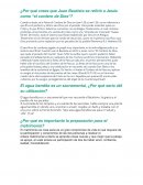 ¿Por qué crees que Juan Bautista se refirió a Jesús como "el cordero de Dios"?