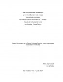 Cuadro Comparativo de la Cultura, Folklore y Tradición locales, regionales y nacionales de Venezuela