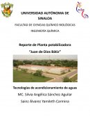 Reporte de Planta Potabilizadora de Agua