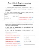 Tarea 2. Interés Simple, compuesto y factores del interés