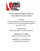 Profesionalización y capacitación docente: los ambientes virtuales de aprendizaje mediados por aplicaciones