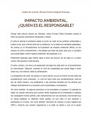 IMPACTO AMBIENTAL, ¿QUIEN ES EL RESPONSABLE?