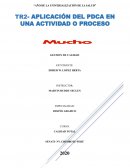 Aplicación del PDCA en una actividad o proceso