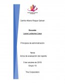Principios de administración. Evaluacion del reporte
