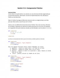 Sesión # 11: Componente Práctico. Vectores/Listas. Página 1