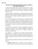 El aula y tres estilos de pensamiento: crítico, creativo y de cuidado hacia el otro