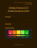 Trabajo Practico N° 9 Actitud/ Escala de Likert