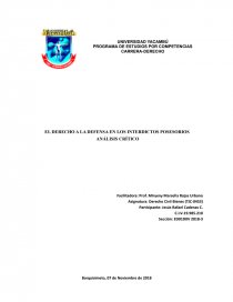 EL DERECHO A LA DEFENSA EN LOS INTERDICTOS POSESORIOS. Página 1