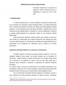 PRINCIPIOS DE POLÍTICA EDUCACIONAL