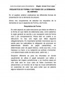 REQUISITOS DE FORMA Y DE FONDO DE LA DEMANDA DE AMPARO