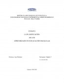 LA PLANIFICACIÓN DE LOS APRENDIZAJES EN EDUACACIÓN PREESCOLAR