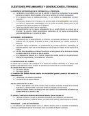 CUESTIONES PRELIMINARES Y GENERACIONES LITERARIAS