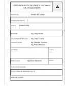 TRABAJO PRACTICO N°1 “PRODUCTIVIDAD”