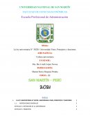 La ley universitaria N° 30220. Universidad: Fines, Principios y funciones