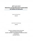 Determinar Las Especificaciones Fundamentales Del Sistema De Información