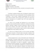 Ensayo sobre la relación entre valores y antivalores con la moral de la sociedad actual