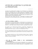 LEYES DE LA GESTALT O LEYES DE LA PERCEPCIÓN