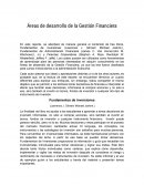 Áreas de desarrollo de la Gestión Financiera