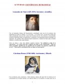 ACTIVIDAD: CIENTÍFICOS Y HUMANISTAS Leonardo da Vinci (1425-1519). Inventor y científico