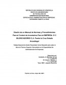 Diseño de un Manual de Normas y Procedimientos Para el Control de Inventarios Para la EMPRESA D C SILENCIADORES C.A