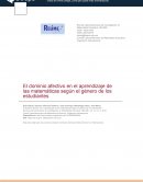 El dominio afectivo en el aprendizaje de las matemáticas según el género de los estudiantes