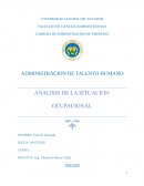 Administración de talento humano. Analisis de la situacion ocupacional