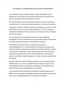 Ensayo Los orígenes y transformaciones del mundo contemporáneo