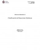 Clasificación de Reacciones Químicas