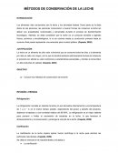 MÉTODOS DE CONSERVACIÓN DE LA LECHE