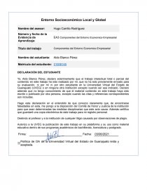 COMPONENTES DEL ENTORNO ECONOMICO EMPRESARIAL. Página 1