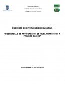 Desarrollo de articualción de nivel transición a primero básico