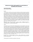 Artículo de revisión sobre gestión de conocimiento en portafolios de Innovación