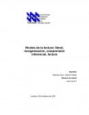 Niveles de la lectura: literal, reorganización, comprensión inferencial, lectura