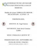 EMBOLIA PULMONAR RELACIONADO A COVID – 19