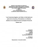 Las Conexiones Ilegales y las Faltas a la Normativa por parte de los Usuarios y Proveedores en el Sistema eléctrico en la ciudad de Carora municipios Torres del Estado Lara´