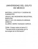 Ensayo sobre el tema 5.3 "Transacciones propiciadas por la tecnología de la información"