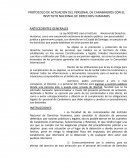 PROTOCOLO DE ACTUACION DEL PERSONAL DE CARABINEROS CON EL INSTITUTO NACIONAL DE DERECHOS HUMANOS