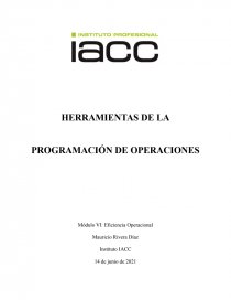 HERRAMIENTAS DE LA PROGRAMACIÓN DE OPERACIONES. Página 1