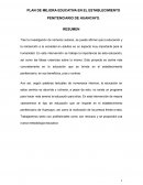 PLAN DE MEJORA EDUCATIVA EN EL ESTABLECIMIENTO PENITENCIARIO DE HUANCAYO