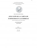APLICACIÓN DE LA CADENA DE SUMINISTROS EN LAS EMPRESAS