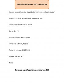 Primera planificación con recursos TIC. Página 1