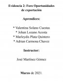 Evidencia 2: Foro Oportunidades de exportación