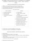 LOS SABERES Y PRÁCTICAS EDUCATIVAS EN LA ANTIGÜEDAD: LOS GUERREROS Y ESCRIBAS: LA MESOPOTAMIA ASIÁTICA – EGIPTO – CRETA Y MICENAS – CHINA