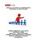 Actividad Elaboracion de propuesta. Liderazgo y trabajo colaborativo