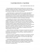 La psicología educativa y el aprendizaje