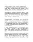 Gestión Educativa actual y opinión de la sociedad