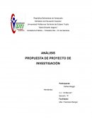 ANÁLISIS PROPUESTA DE PROYECTO DE INVESTIGACIÓN